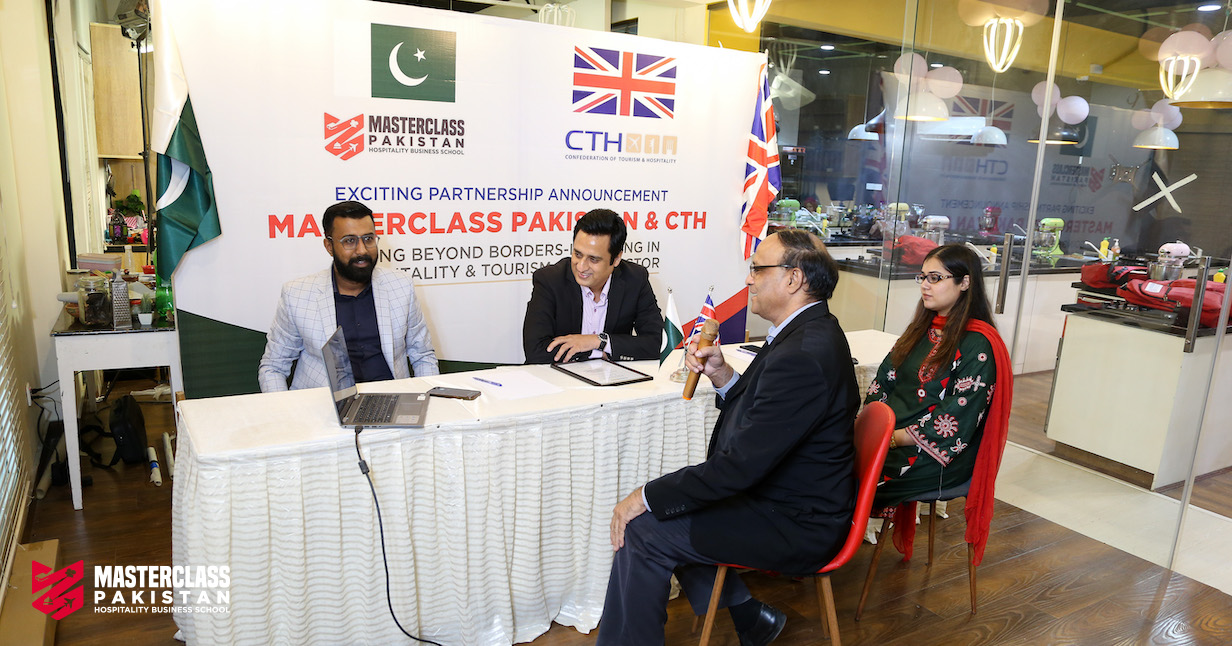 Representatives of Masterclass Pakistan holding a Zoom call with CTH.